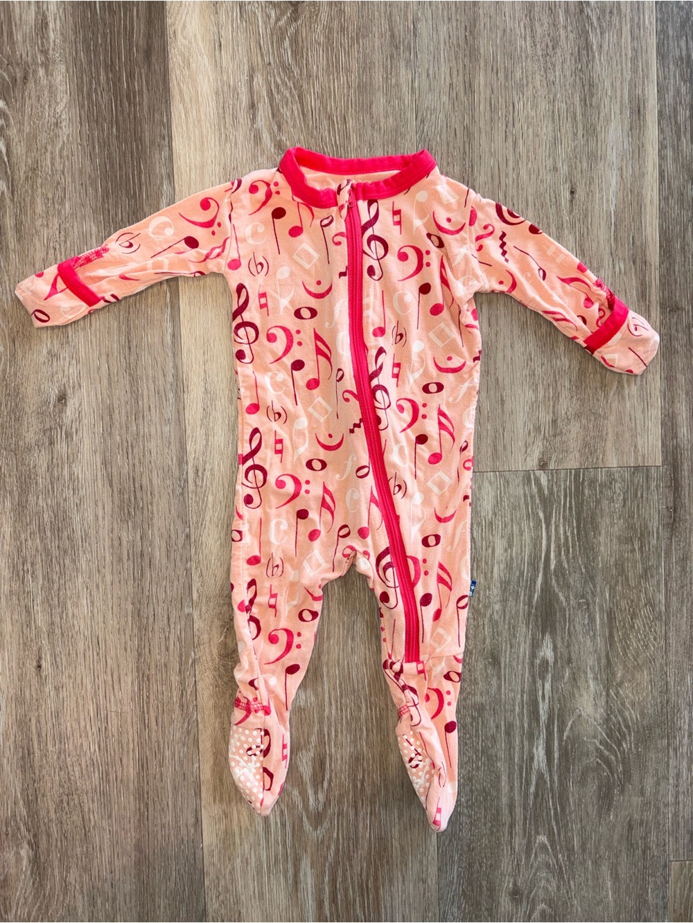 Kickee Pants Peach Blossom Music Class Footed One-Piece Bamboo Sleeper 0-3 month